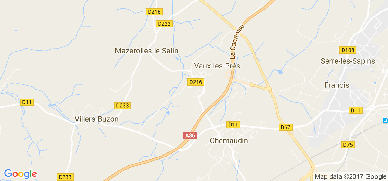 map de la ville de Vaux-les-Prés