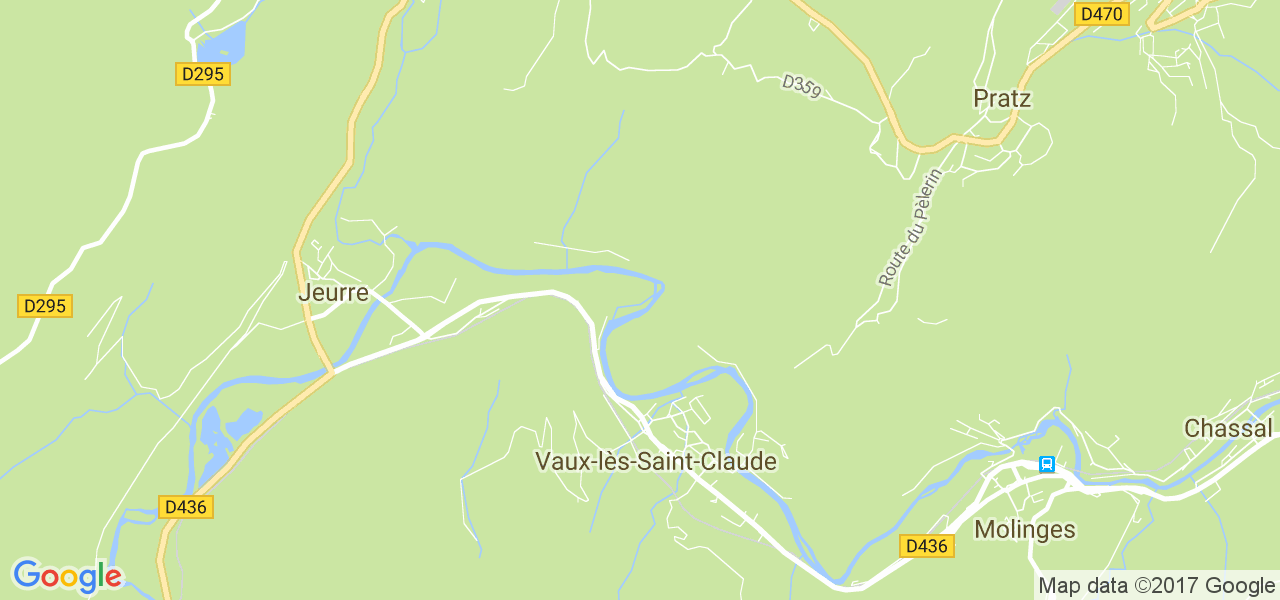 map de la ville de Vaux-lès-Saint-Claude