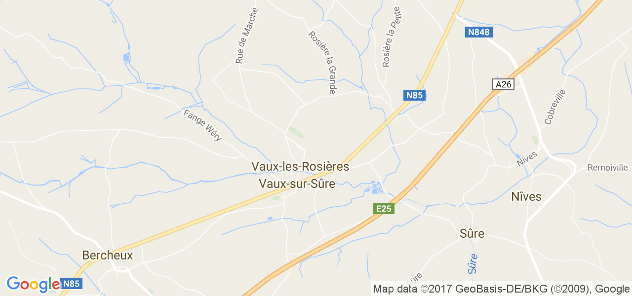 map de la ville de Vaux-Lez-Rosières