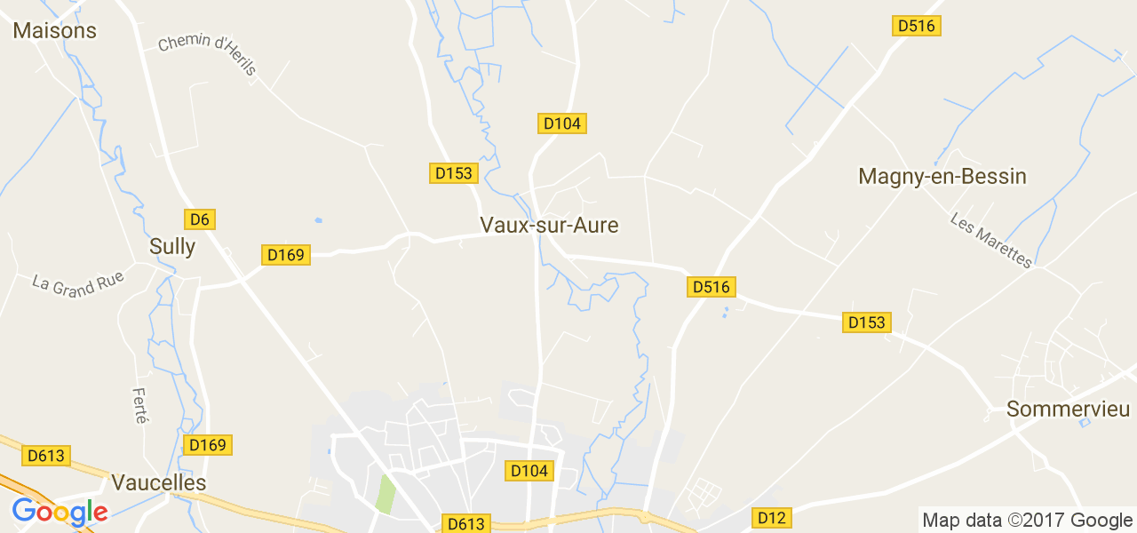 map de la ville de Vaux-sur-Aure