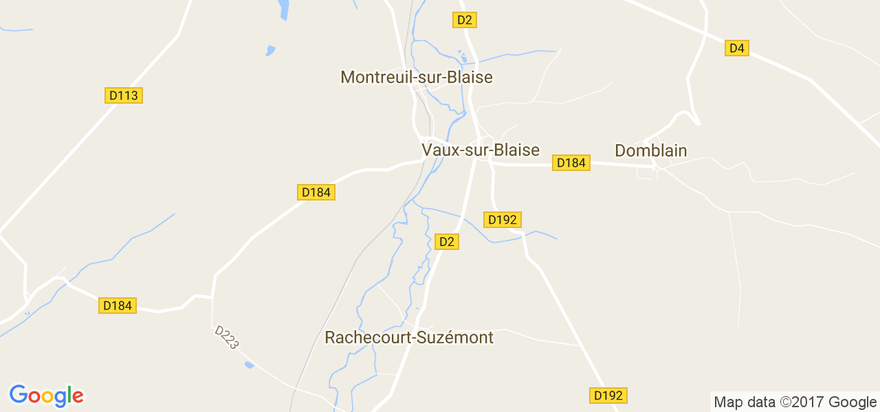 map de la ville de Vaux-sur-Blaise