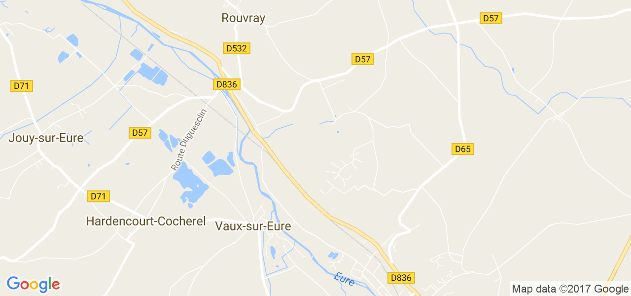 map de la ville de Vaux-sur-Eure