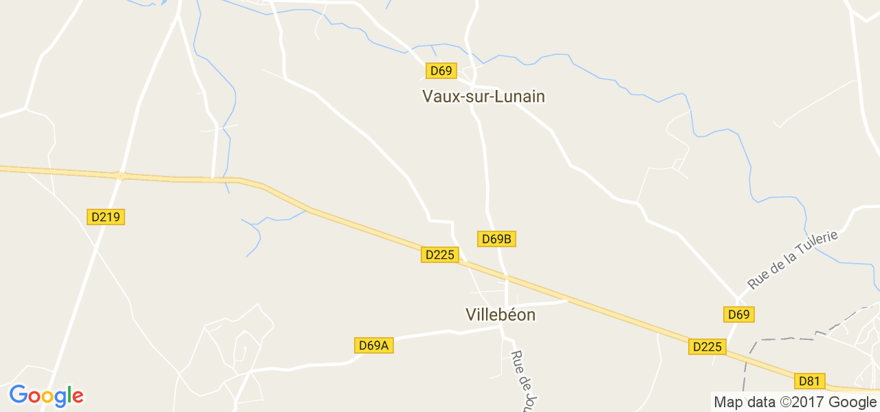 map de la ville de Vaux-sur-Lunain