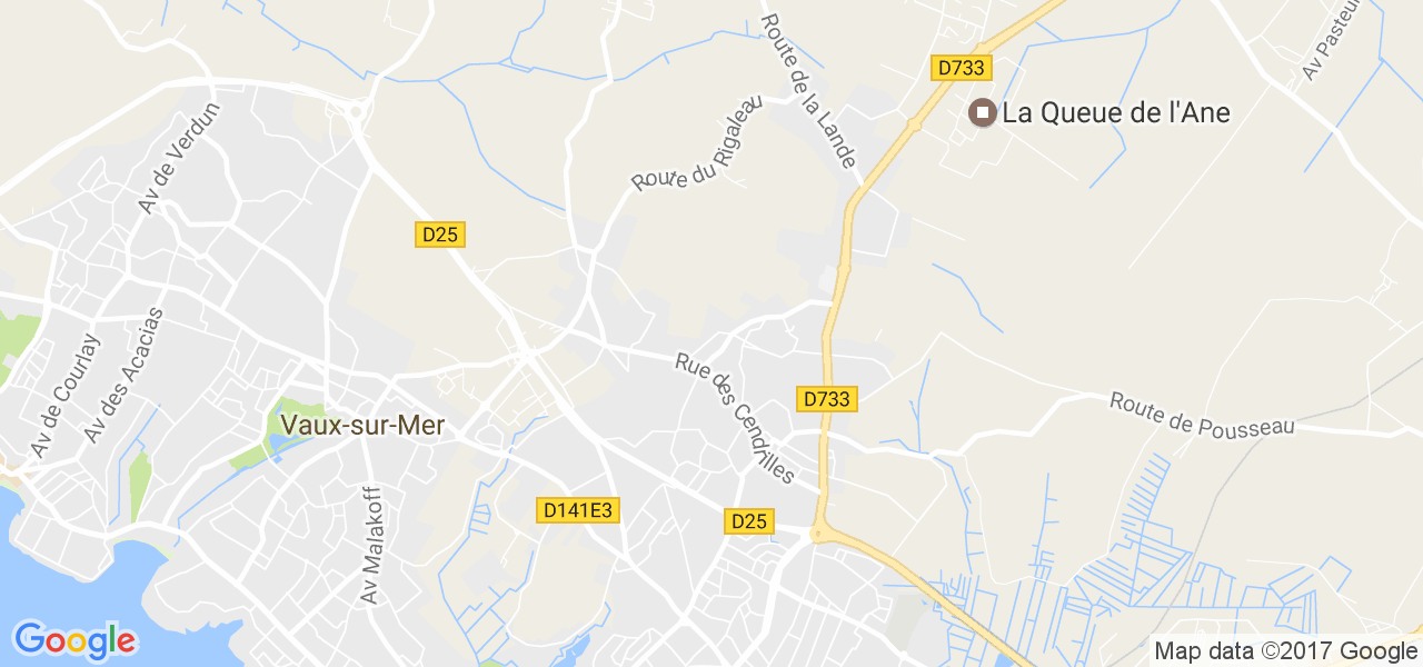 map de la ville de Vaux-sur-Mer