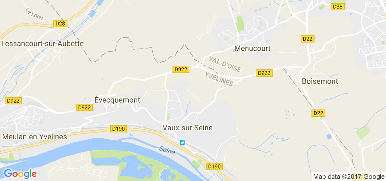 map de la ville de Vaux-sur-Seine