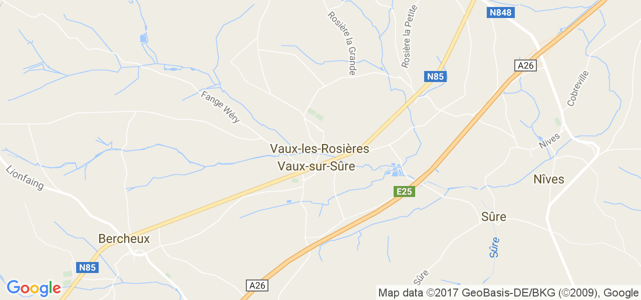 map de la ville de Vaux-Sur-Sûre