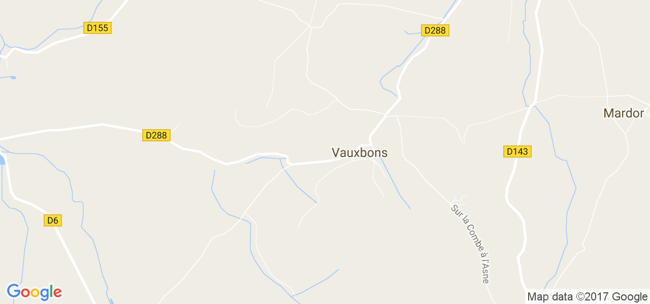 map de la ville de Vauxbons