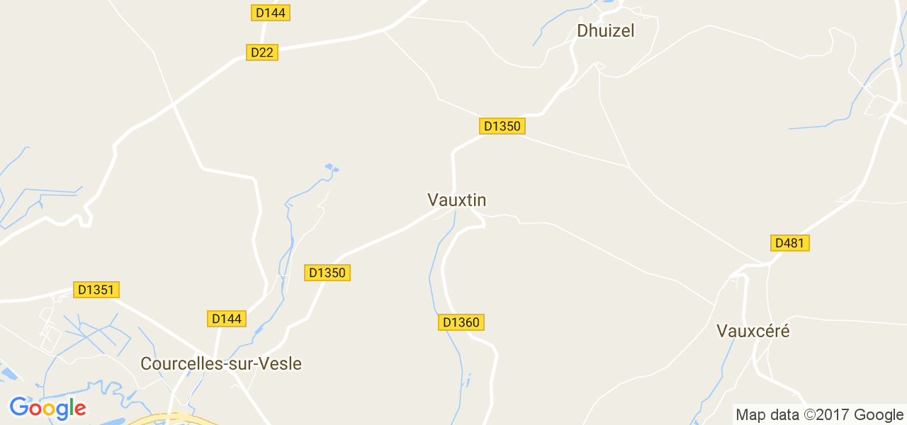 map de la ville de Vauxtin