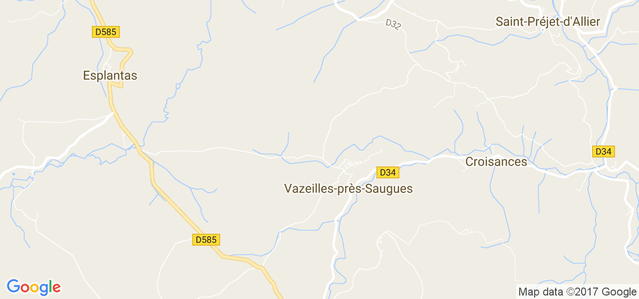 map de la ville de Vazeilles-près-Saugues