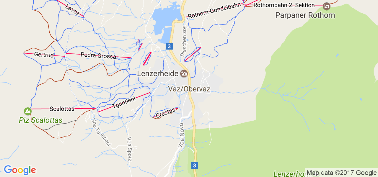 map de la ville de Vaz/Obervaz