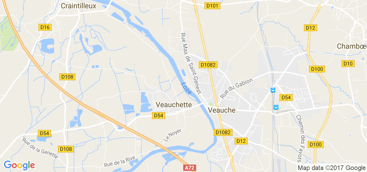 map de la ville de Veauchette