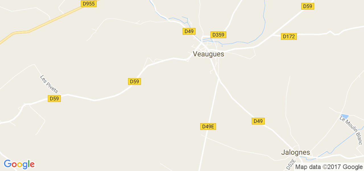 map de la ville de Veaugues