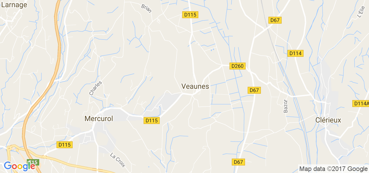 map de la ville de Veaunes