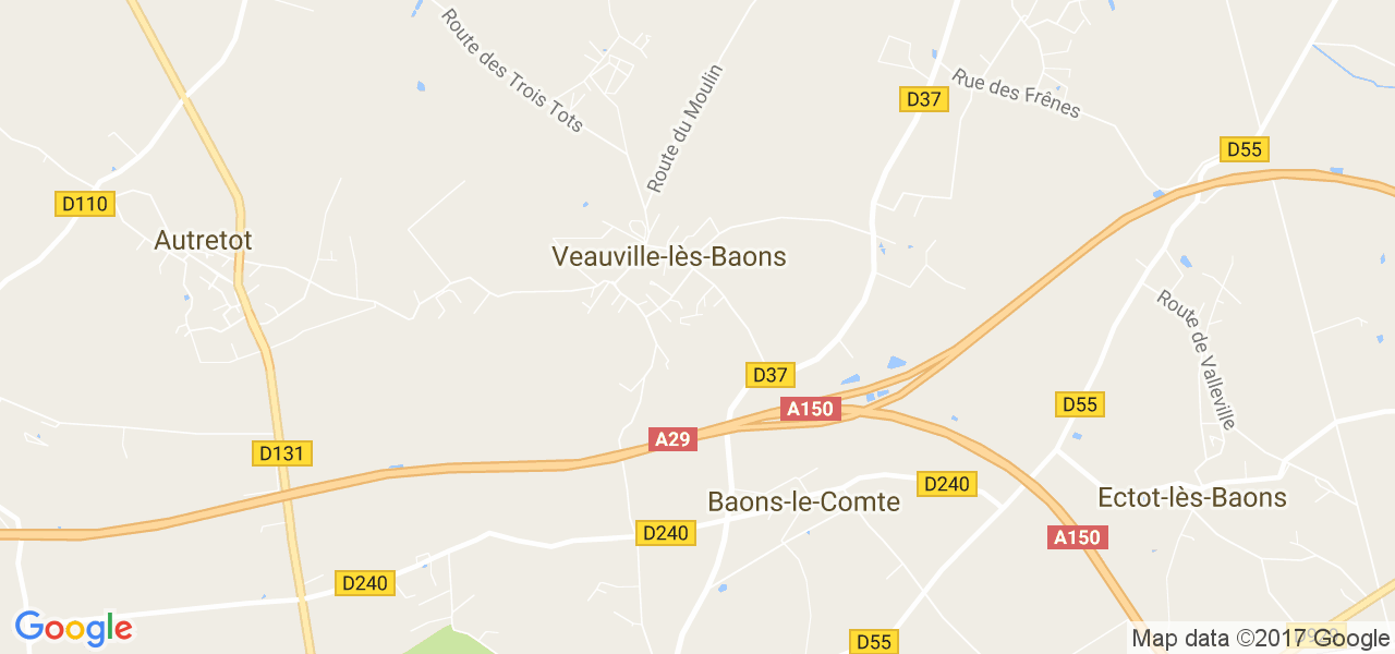 map de la ville de Veauville-lès-Baons