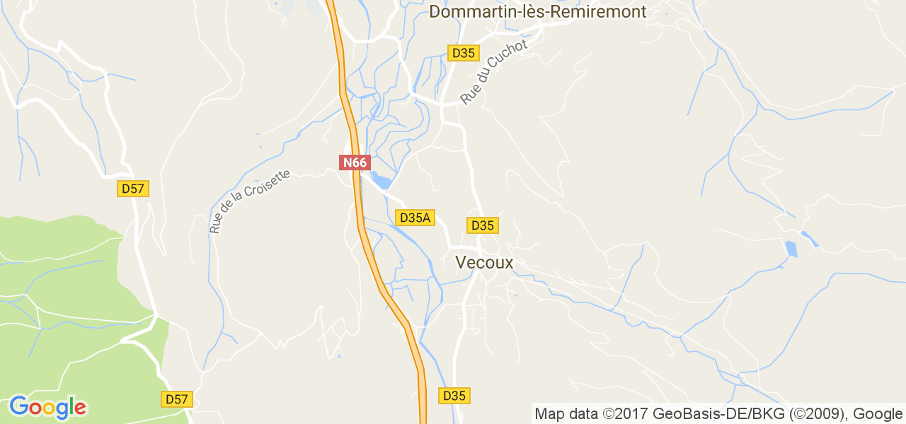 map de la ville de Vecoux