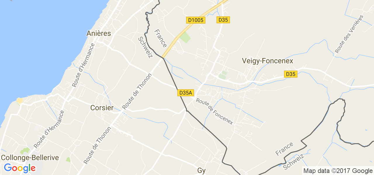 map de la ville de Veigy-Foncenex