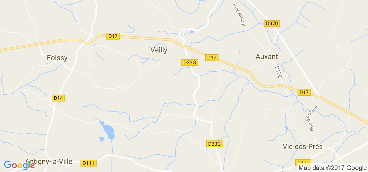 map de la ville de Veilly