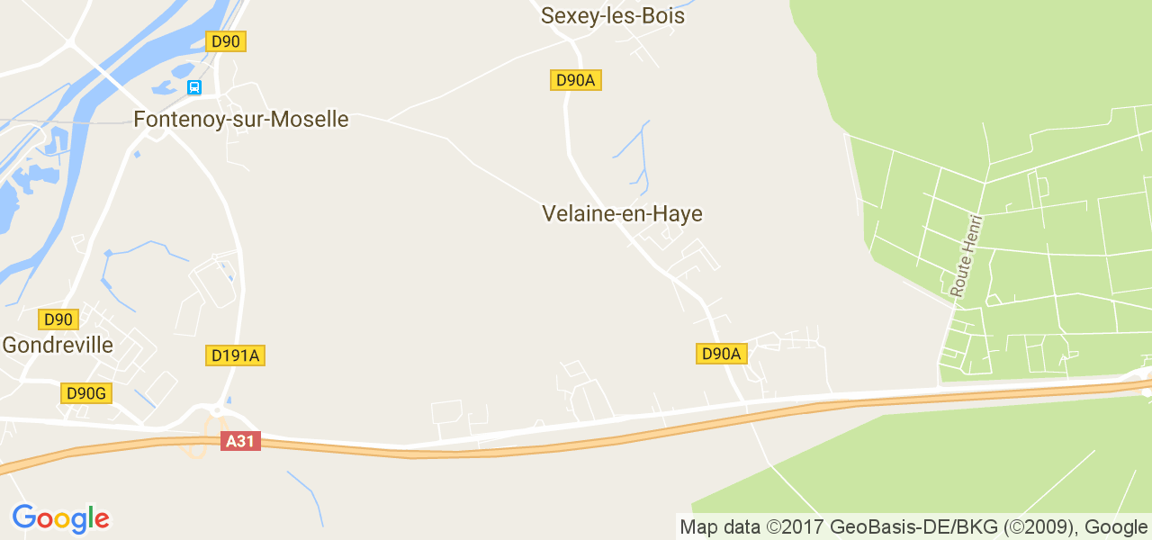 map de la ville de Velaine-en-Haye