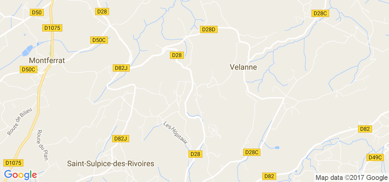 map de la ville de Velanne