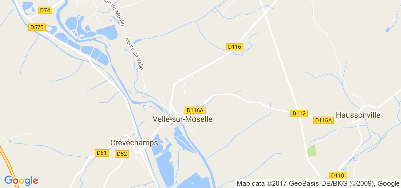 map de la ville de Velle-sur-Moselle