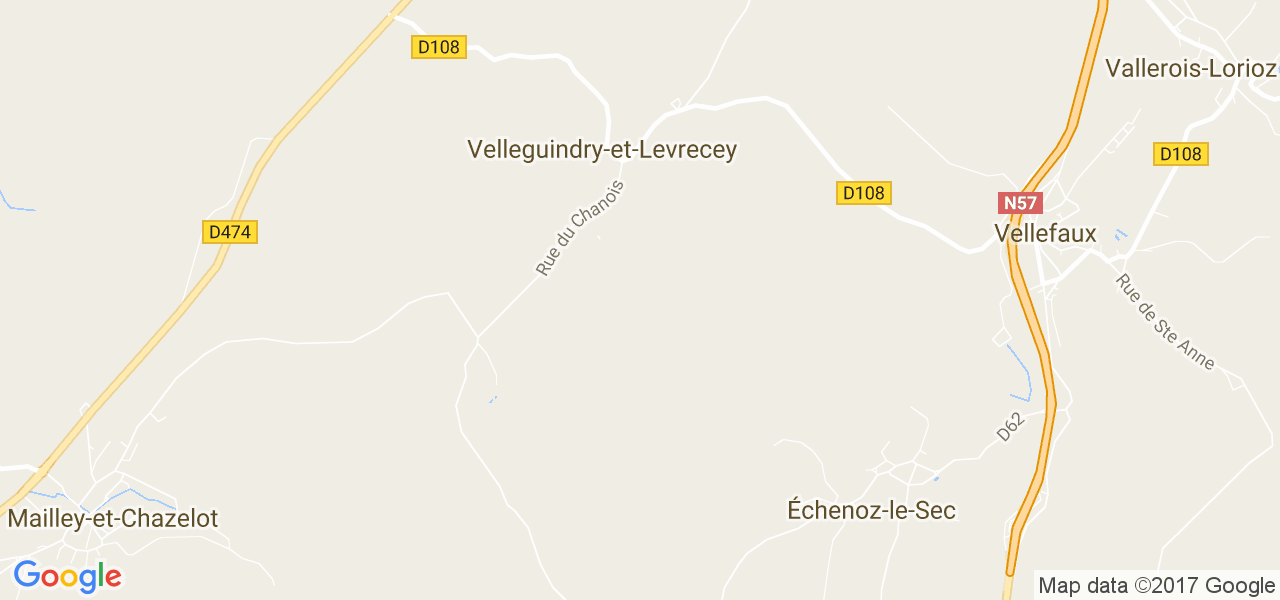 map de la ville de Velleguindry-et-Levrecey