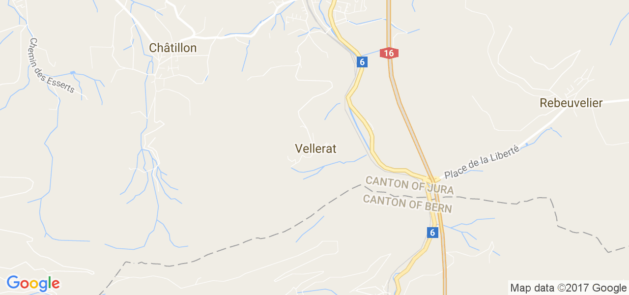 map de la ville de Vellerat