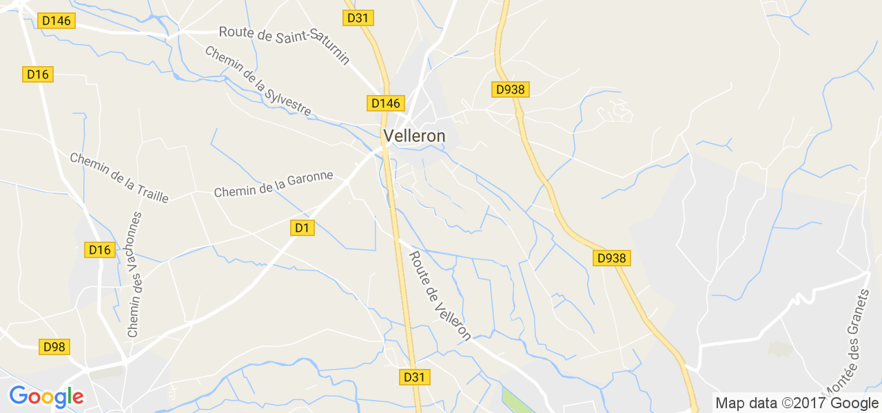 map de la ville de Velleron