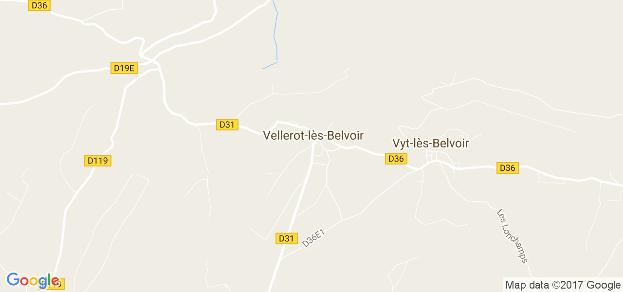 map de la ville de Vellerot-lès-Belvoir