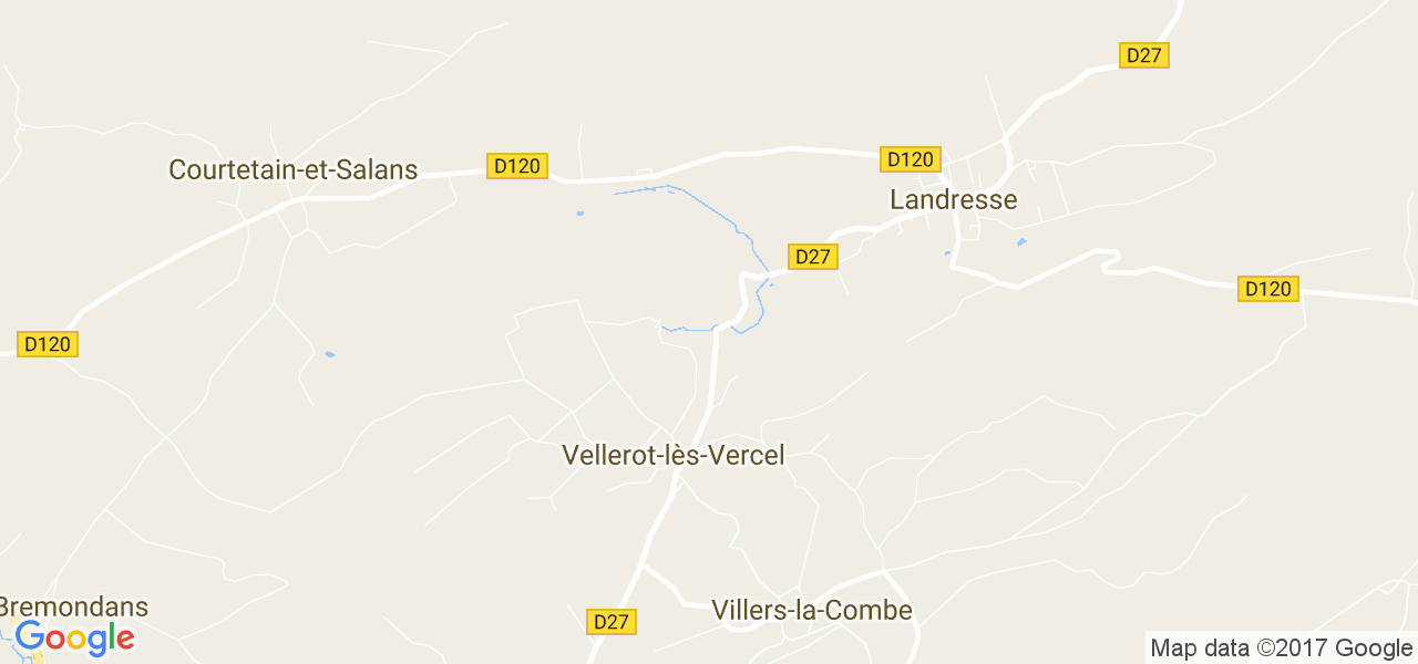 map de la ville de Vellerot-lès-Vercel