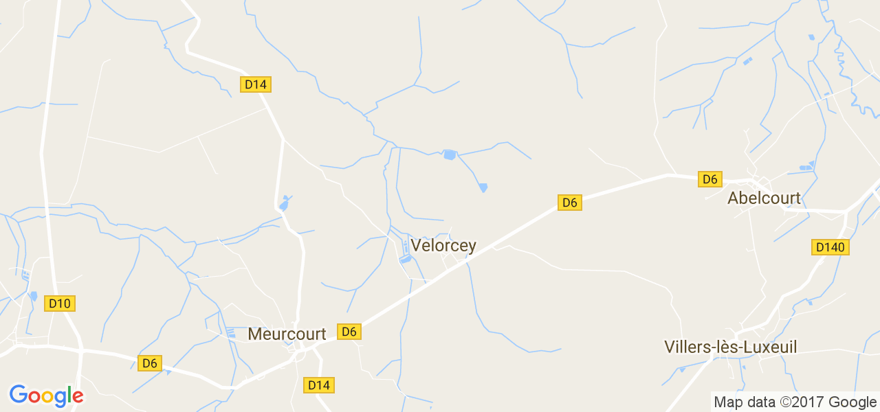 map de la ville de Velorcey