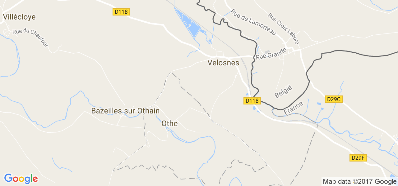 map de la ville de Velosnes