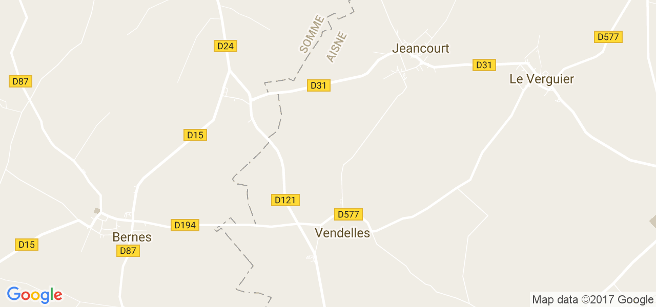 map de la ville de Vendelles