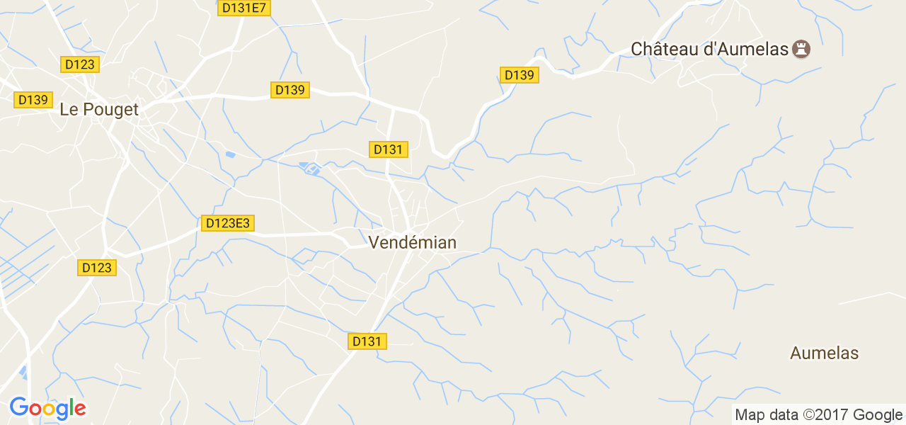 map de la ville de Vendémian