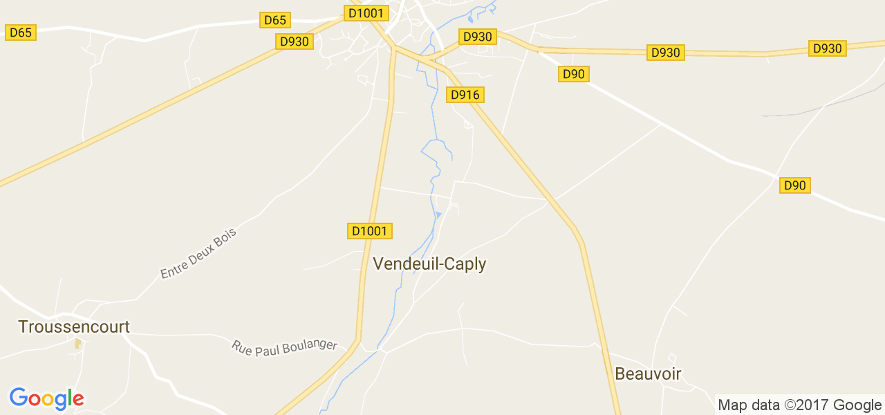 map de la ville de Vendeuil-Caply