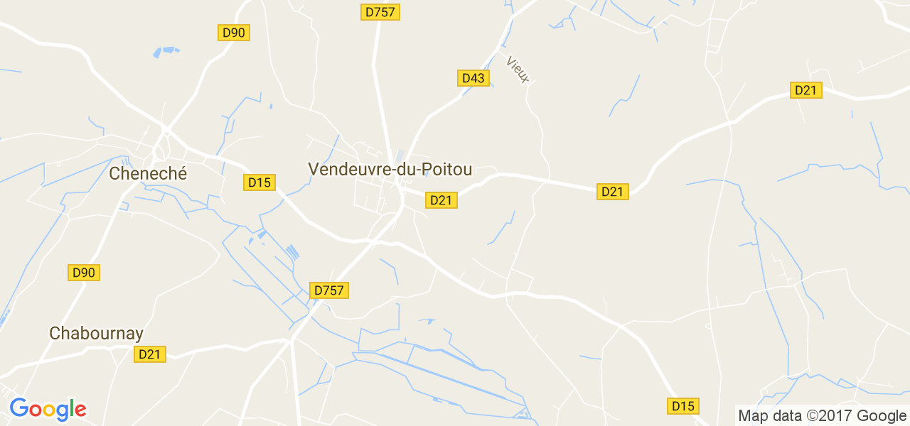 map de la ville de Vendeuvre-du-Poitou