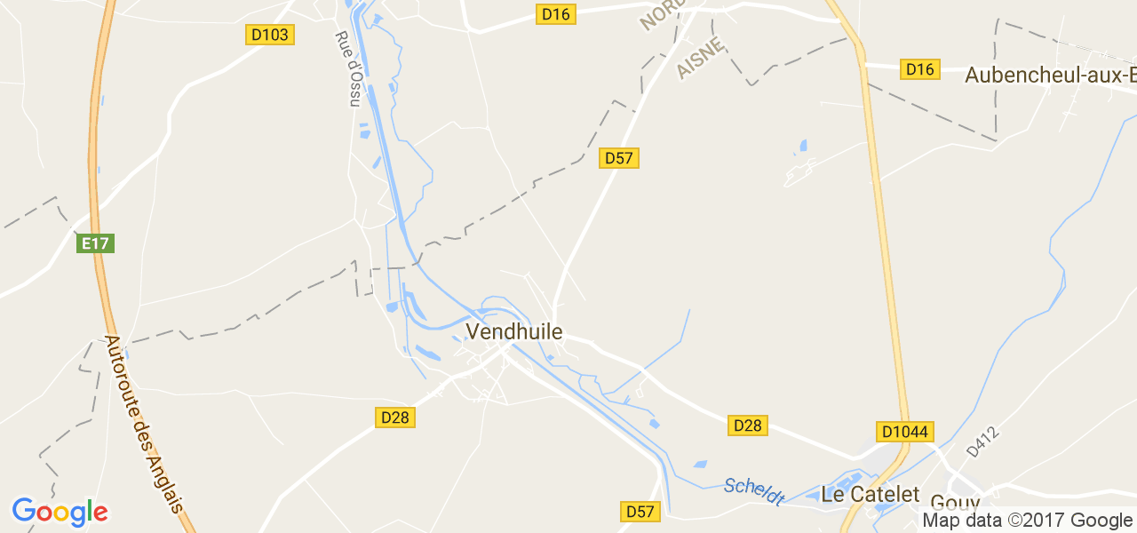 map de la ville de Vendhuile