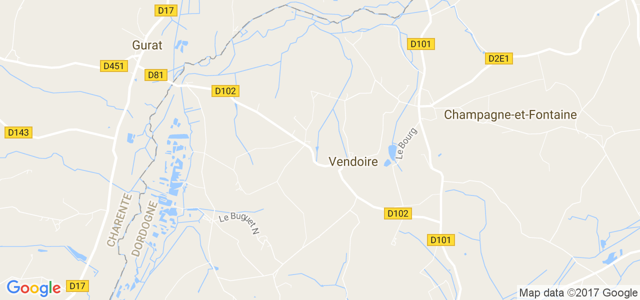 map de la ville de Vendoire