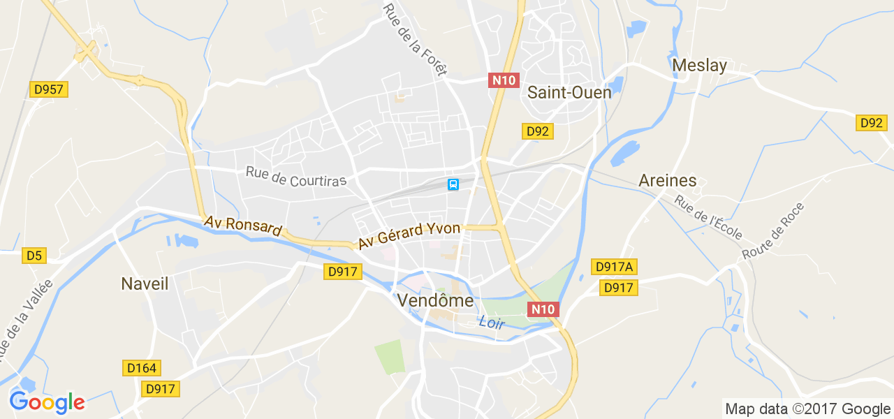 map de la ville de Vendôme