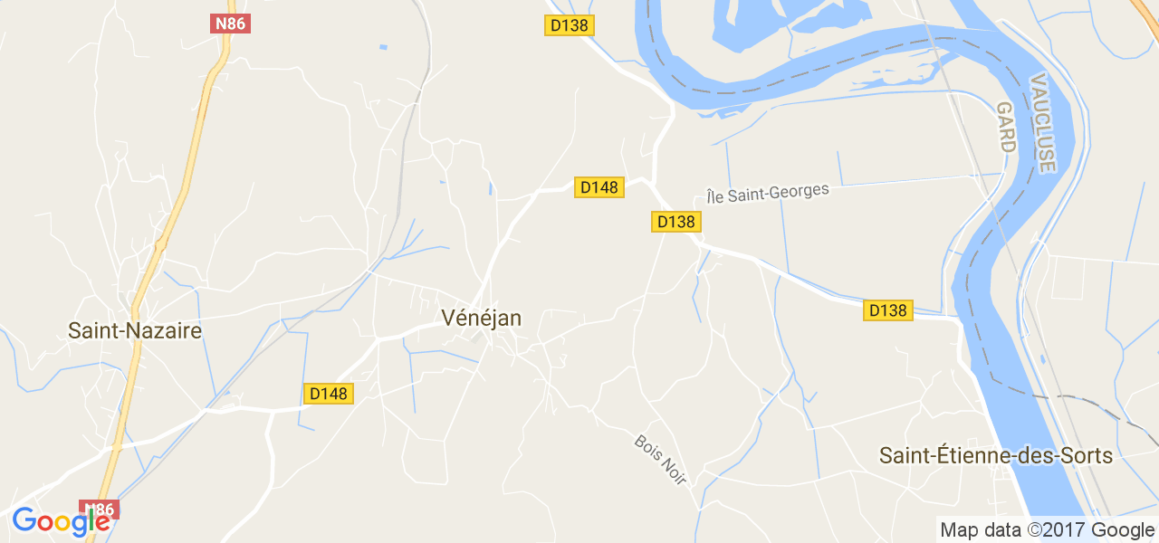 map de la ville de Vénéjan