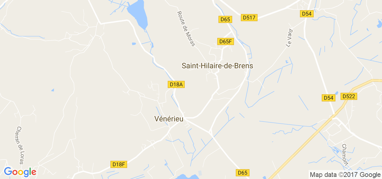 map de la ville de Vénérieu