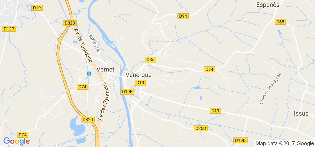 map de la ville de Venerque