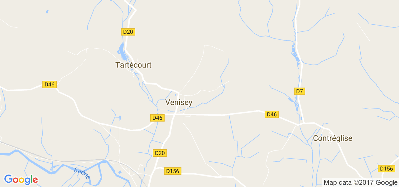 map de la ville de Venisey