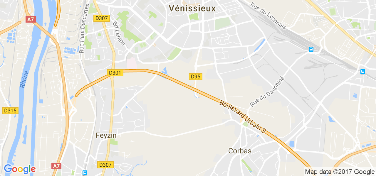 map de la ville de Vénissieux