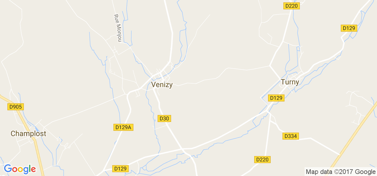 map de la ville de Venizy