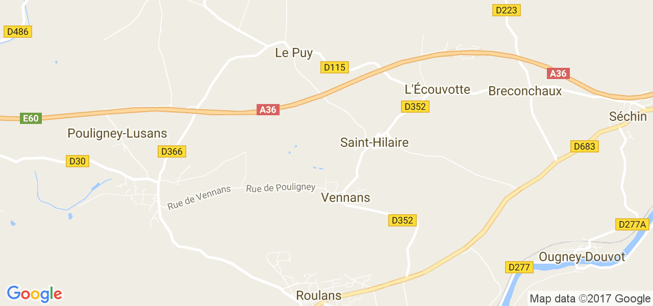 map de la ville de Vennans