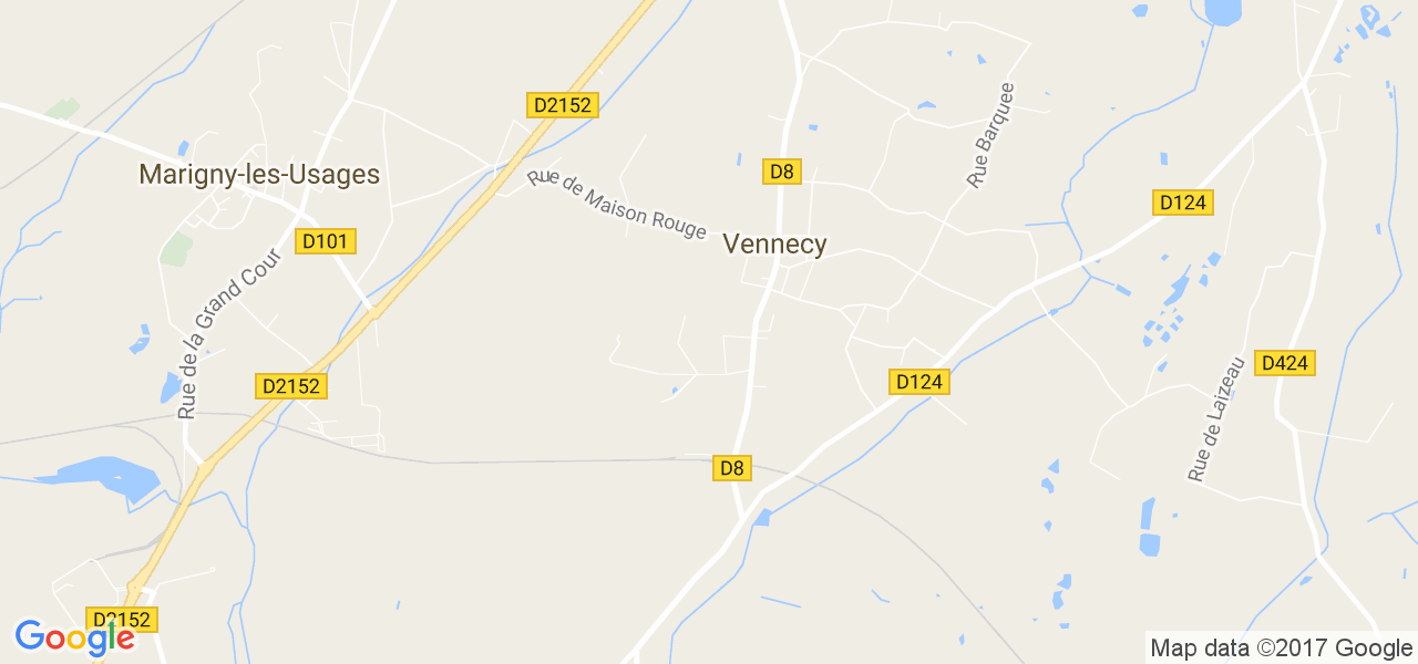 map de la ville de Vennecy