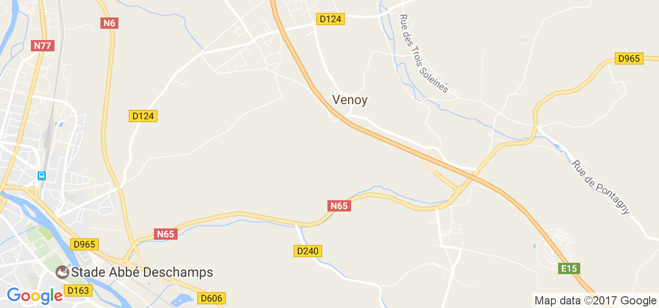 map de la ville de Venoy