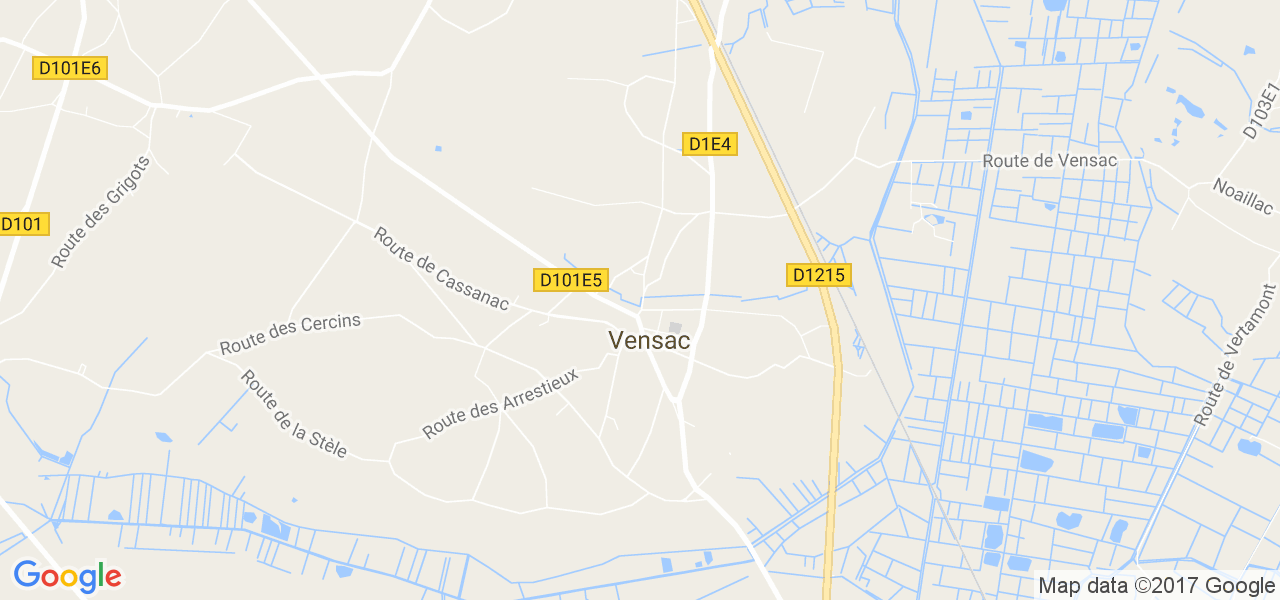 map de la ville de Vensac