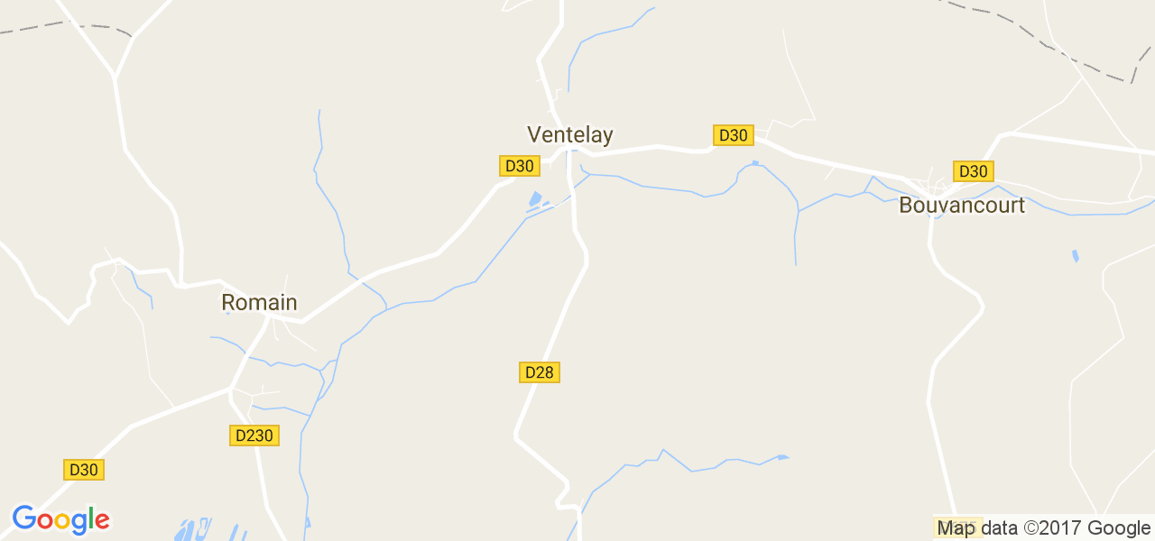 map de la ville de Ventelay