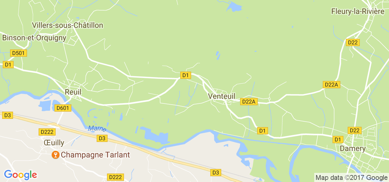 map de la ville de Venteuil